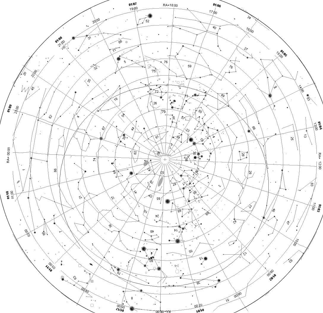 Mapa celeste para imprimir