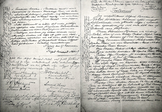 Testamento de Alfred Nobel